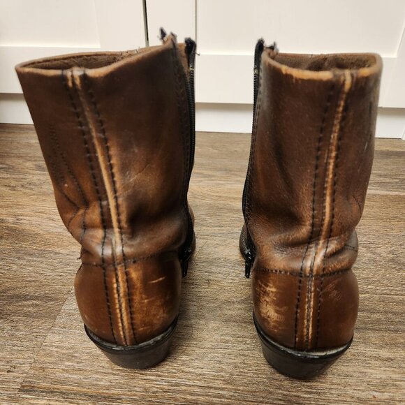 Goast Men Vintage brown Ankle Boots Size 8.5 EE  womens 10 Made in USA Zip Up - Picture 4 of 9